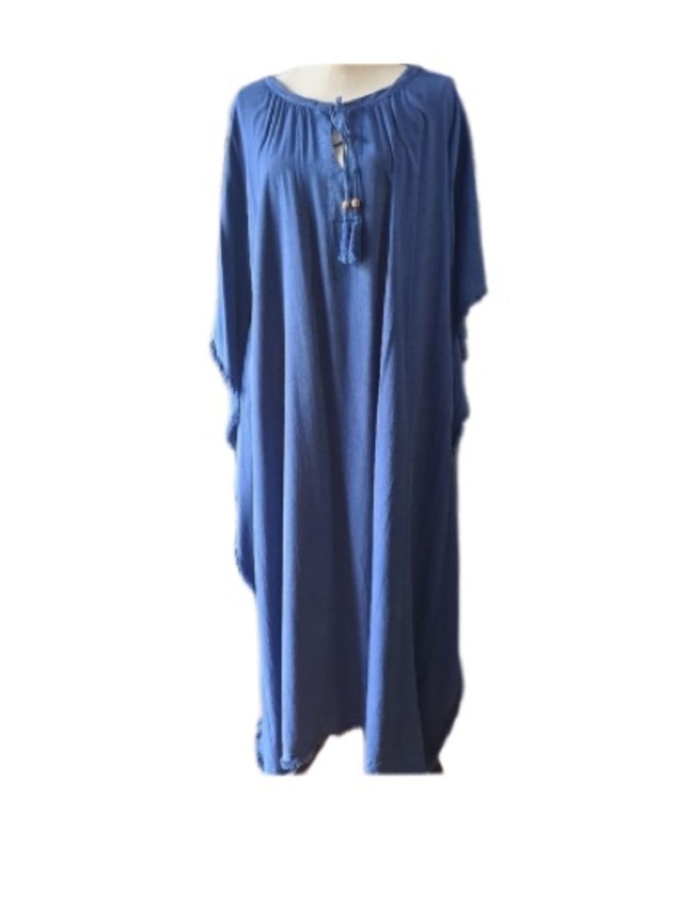 Beautiful caftan Mlle Gabrielle Navy Blue Tie-Front size 3X